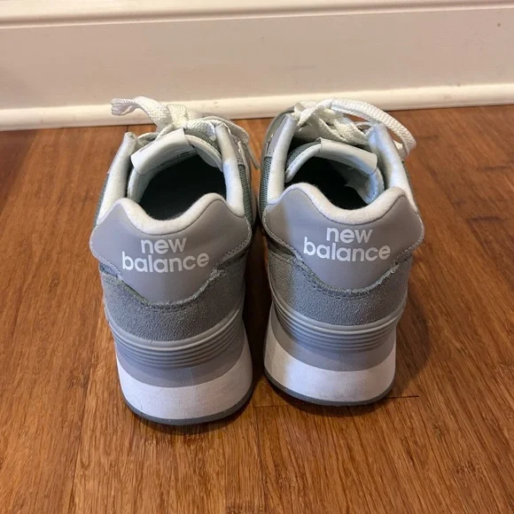 Women's New Balance 574+ Platform Sneakers WL574ZSG Green/Grey 9.5 EUC - Picture 5 of 10